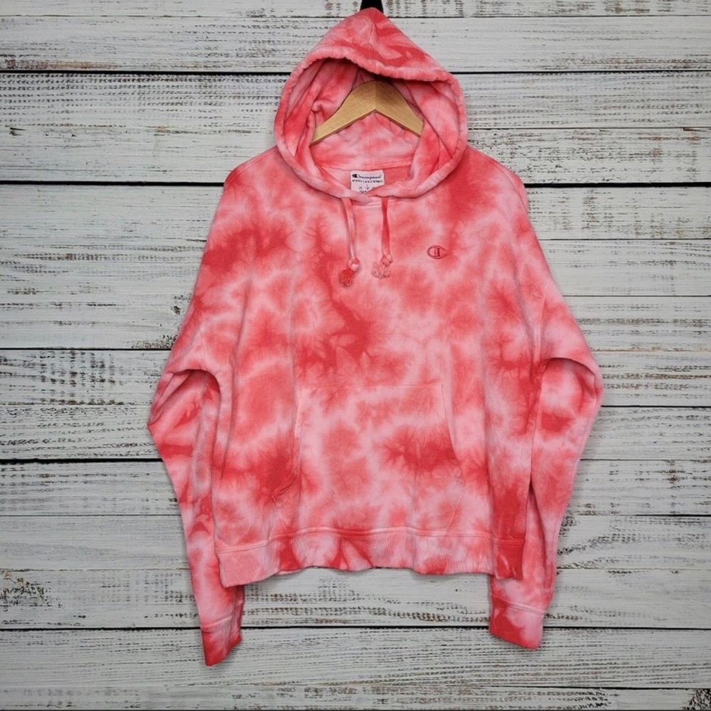 Champion Relaxed Crush Dye Fleece Hoodie Sweatshirt Sweatshirt Size Large